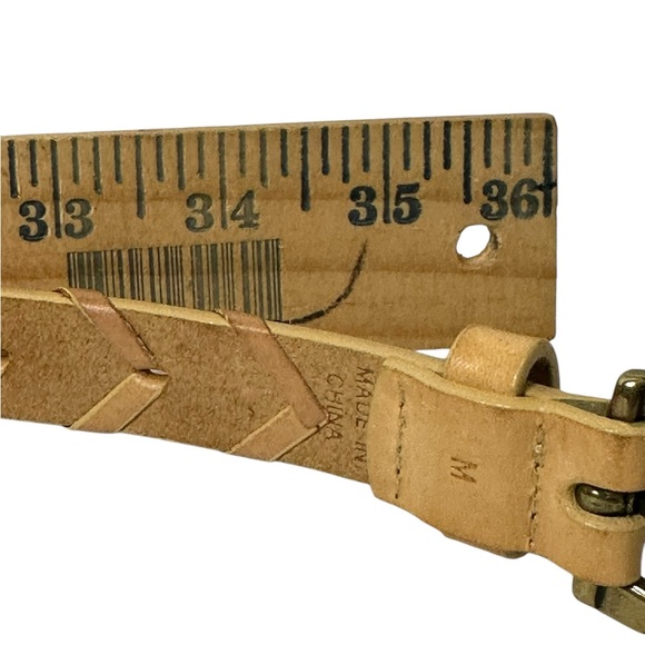 Vintage Lauren Ralph Lauren leather narrow woven belt honey western size medium - Picture 6 of 6